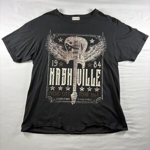 Altar'd State Nashville Graphic Tee Women Medium Black Music City Tour 1984